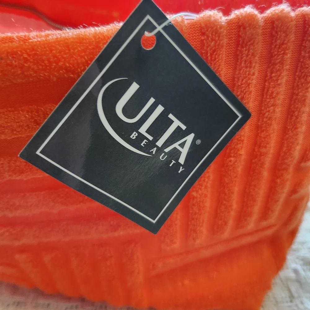 Ulta Beauty Orange Terry Tile Cosmetic Bag - Picture 4 of 7